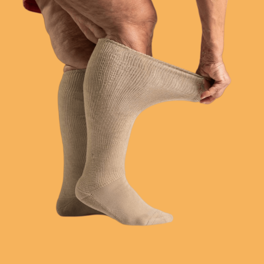 DiaFlow™ Edema Relief Acupressure Socks - Khaki Brown