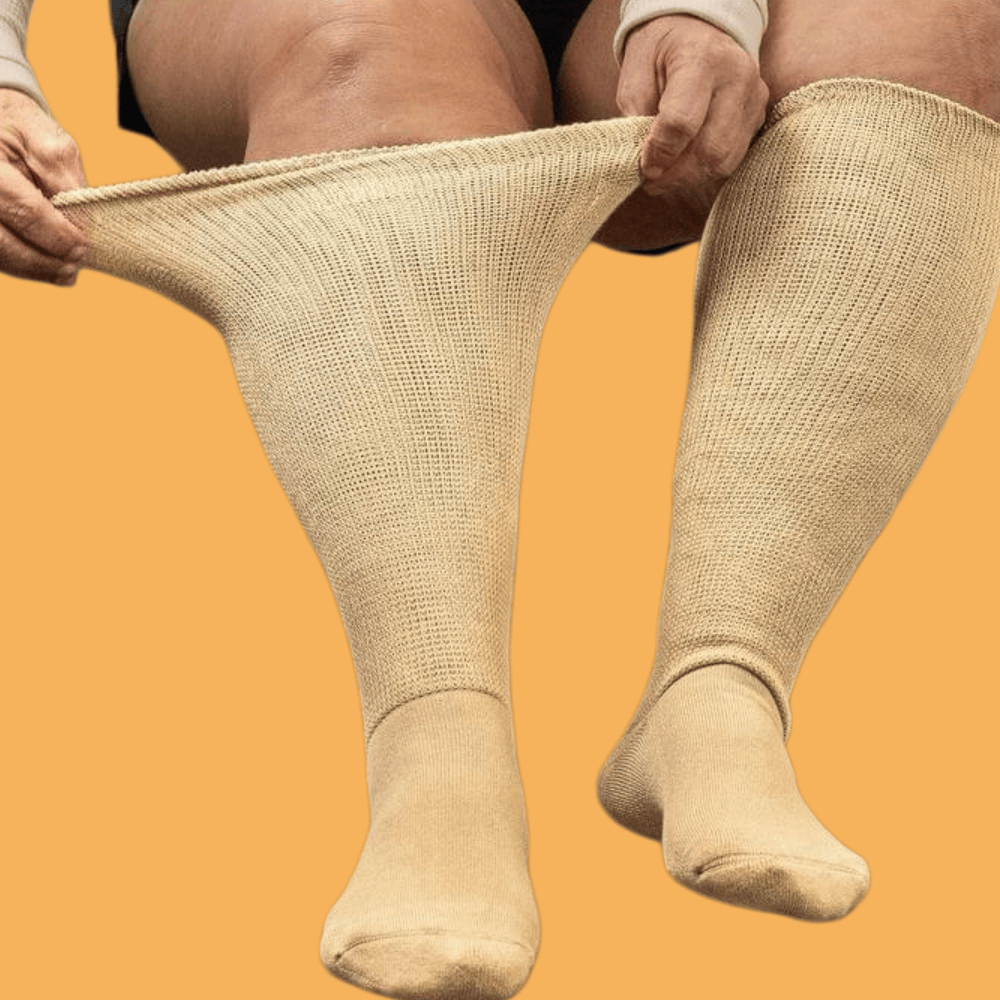 DiaFlow™ Edema Relief Acupressure Socks - Sand-colored