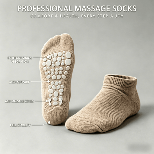 DiaFlow™ Ankle Acupressure Massage Socks (for neuropathy) - Khaki Brown