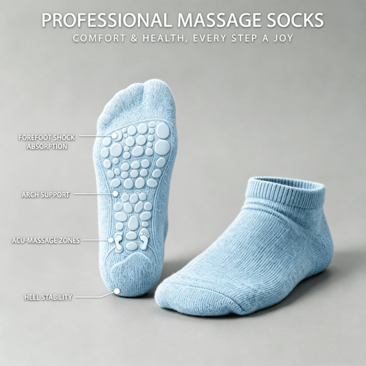 DiaFlow™ Ankle Acupressure Massage Stockings (for neuropathy) - Light Blue