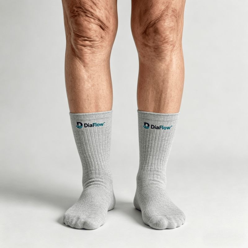 DiaFlow™ Beige Ankle Socks: Sensitive Skin Protection