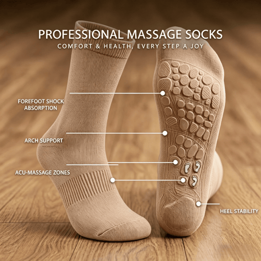 DiaFlow™ Mid-Calf Acupressure Socks for Neuropathy - Khaki Brown