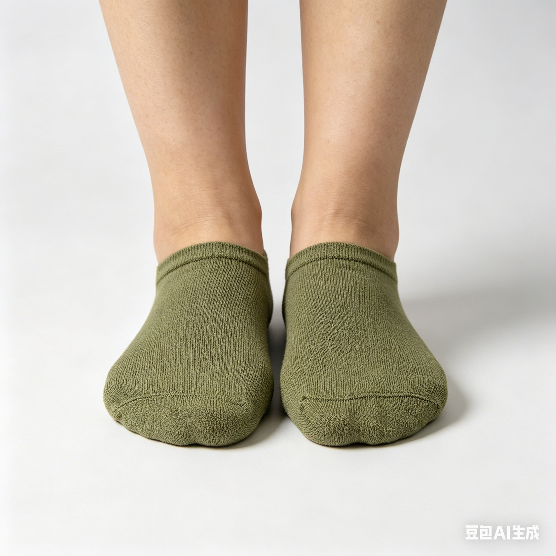 Olive green diabetic no-show socks with mesh ventilation at mid-foot for improved airflow and reduced sweat