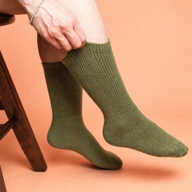 DiaFlow™ Mid-Calf Acupressure Socks for Neuropathy - Olive Green