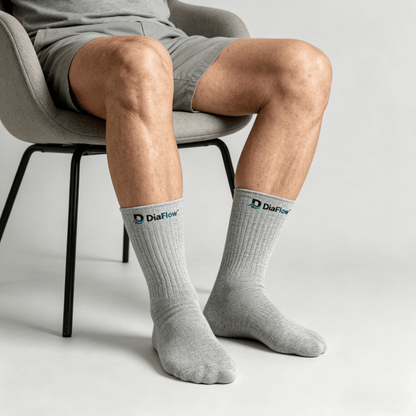 Seamless greige diabetic care short socks, designed to prevent friction and irritation
