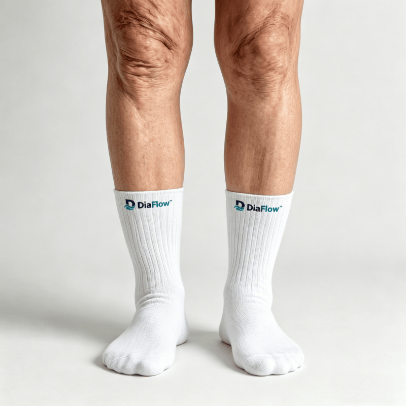 Breathable moisture-wicking white diabetic socks for keeping feet dry