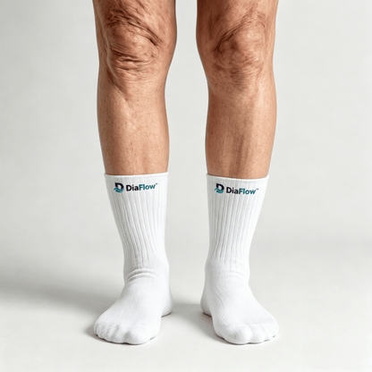 Breathable moisture-wicking white diabetic socks for keeping feet dry