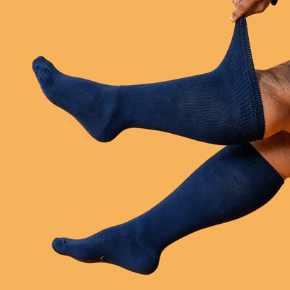 Blood sugar level trend from 100 to 150 mg/dL over months. DiaFlow Neuropathy Relief Acupressure Socks Navy Blue helps improve circulation and may support glucose stability.