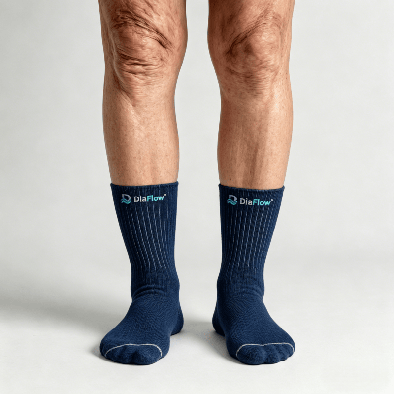 Navy blue diabetic socks without tightness, suitable for sensitive or swollen feet