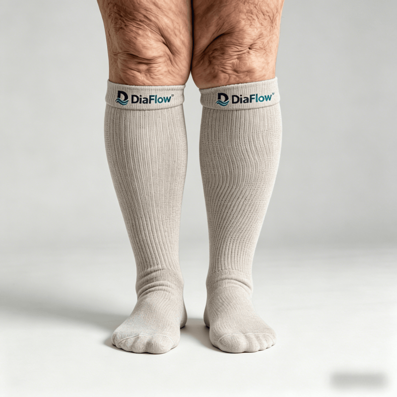 Loose non-binding top reduces pressure without slipping, ideal for sensitive ankles and circulation support