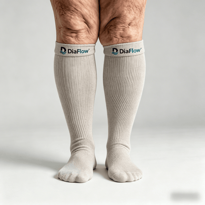 Loose non-binding top reduces pressure without slipping, ideal for sensitive ankles and circulation support
