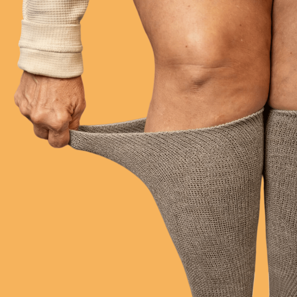 Diabetic-friendly Khaki Brown socks with acupressure nodes – helps improve microcirculation and reduce foot discomfort